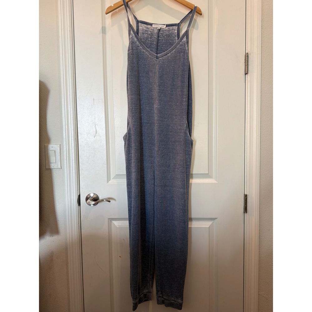 Sincerely Jules Blue Waffle Knit Harem Jumpsuit JA724175 Medium Pockets